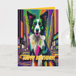 Carte Joyeux Anniversaire Chien (Pop-art)