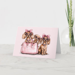 Carte Joyeux anniversaire Chiens de Dachshund à la mode
