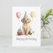 Carte Joyeux Anniversaire Chiens Labrador Retriever (Debout devant)