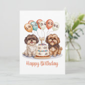 Carte Joyeux anniversaire Chih Tzu Chiens Anniversaire G (Debout devant)
