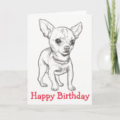 Carte Joyeux Anniversaire Chihuahua Chiot Chien Chien Ma (Devant)