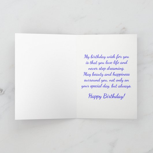 Carte Joyeux anniversaire Chihuahua Chiuppy Blue Verse (Intérieur)