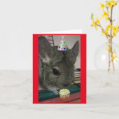 Carte Joyeux anniversaire Chinchilla (Fleur jaune)