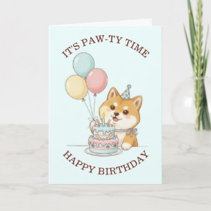 Carte Joyeux Anniversaire Chiot Mignon