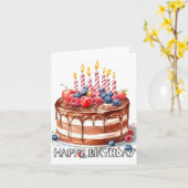 Carte Joyeux Anniversaire Chocolat Cake Art (Fleur jaune)