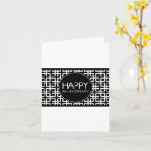 Carte Joyeux Anniversaire (cinderStripe) (Fleur jaune)