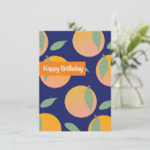 Carte Joyeux Anniversaire Citron Orange Fruité (Debout devant)