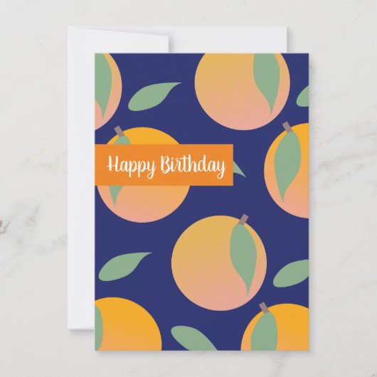 Carte Joyeux Anniversaire Citron Orange Fruité (Devant)