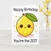 Carte Joyeux Anniversaire Citron T'es Le Zeste (Fleur jaune)