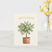Carte Joyeux Anniversaire Citronier (Fleur jaune)