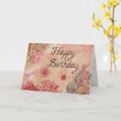 Carte Joyeux Anniversaire Classique Violon Design Vintag (Fleur jaune)