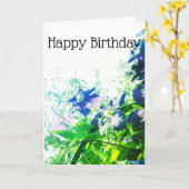 Carte *~* Joyeux anniversaire Clematis Blue Flower Perso (Fleur jaune)