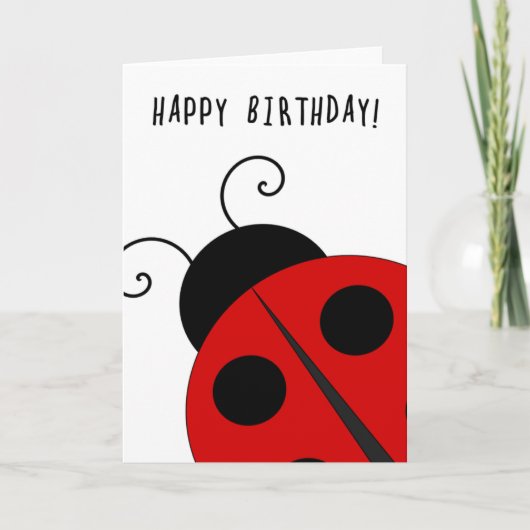 Carte Joyeux anniversaire, coccinelle géante (Devant)