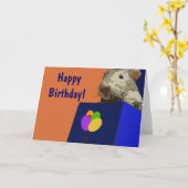 Carte Joyeux Anniversaire Cochon d'Inde (Fleur jaune)