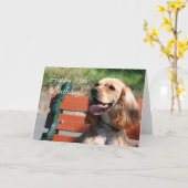 Carte Joyeux Anniversaire Cocker Spaniel Greeting Card (Fleur jaune)