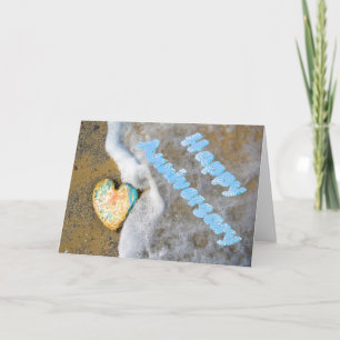 Carte Joyeux Anniversaire cœur d'amour opale