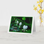 Carte Joyeux Anniversaire Coeurs blancs (Fleur jaune)