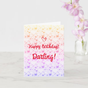 Carte Joyeux Anniversaire, Coeurs d'Amour Moderne
