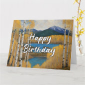 Carte Joyeux anniversaire Colorado Mountain Lake (Fleur jaune)
