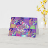 Carte Joyeux anniversaire coloré ! (Fleur jaune)