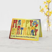 Carte Joyeux anniversaire coloré (Fleur jaune)