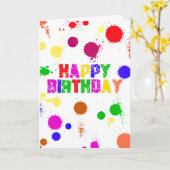 Carte Joyeux anniversaire coloré (Fleur jaune)