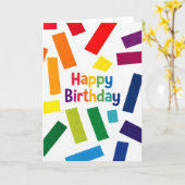 Carte Joyeux Anniversaire - coloré (Fleur jaune)