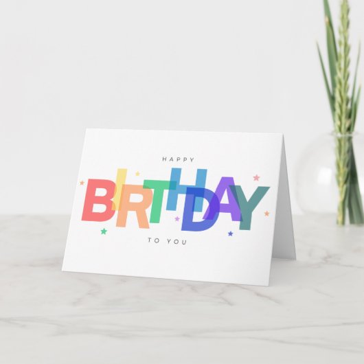 Carte Joyeux Anniversaire Coloré (Devant)