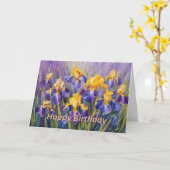 Carte Joyeux anniversaire coloré Iris Fleurs (Fleur jaune)