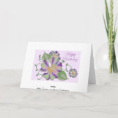 Carte joyeux anniversaire coloré multi de fleur (Dos)