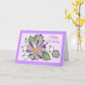 Carte joyeux anniversaire coloré multi de fleur (Fleur jaune)