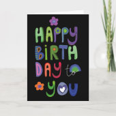 Carte Joyeux Anniversaire Coloré Pour Vous (Devant)