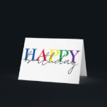 Carte Joyeux anniversaire coloré simple<br><div class="desc">Cette conception peut être personnalisée en choisissant l'option Modifier la conception. Vous pouvez également transférer sur d'autres objets. Contactez-moi à l'adresse colorflowcreations@gmail.com ou utilisez l'option conversation en haut de la page si vous souhaitez avoir cette conception sur un autre produit ou avez besoin d'aide. Voir d'autres de mes dessins ou...</div>
