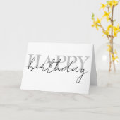 Carte Joyeux anniversaire coloré simple (Fleur jaune)