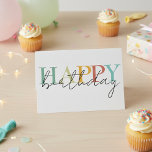 Carte Joyeux anniversaire coloré simple<br><div class="desc">Cette conception peut être personnalisée en choisissant l'option Modifier la conception. Vous pouvez également transférer sur d'autres objets. Contactez-moi à l'adresse colorflowcreations@gmail.com ou utilisez l'option conversation en haut de la page si vous souhaitez avoir cette conception sur un autre produit ou avez besoin d'aide. Voir d'autres de mes dessins ou...</div>