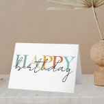 Carte Joyeux anniversaire coloré simple<br><div class="desc">Cette conception peut être personnalisée en choisissant l'option Modifier la conception. Vous pouvez également transférer sur d'autres objets. Contactez-moi à l'adresse colorflowcreations@gmail.com ou utilisez l'option conversation en haut de la page si vous souhaitez avoir cette conception sur un autre produit ou avez besoin d'aide. Voir d'autres de mes dessins ou...</div>