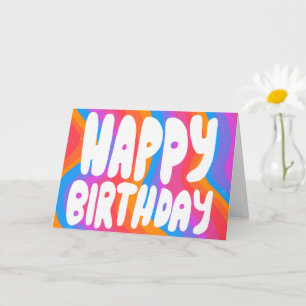Carte JOYEUX ANNIVERSAIRE Colorful Bulles Lettres PERSON