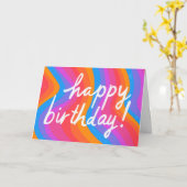 Carte JOYEUX ANNIVERSAIRE Colorful Cool & Fun Stripes PE (Fleur jaune)