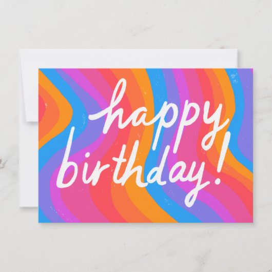 Carte JOYEUX ANNIVERSAIRE Colorful Cool & Fun Stripes PE (Devant)