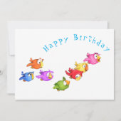 Carte Joyeux anniversaire - Colorful Happy Flying Birds (Dos)