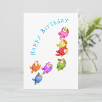 Joyeux anniversaire - Colorful Happy Flying Birds