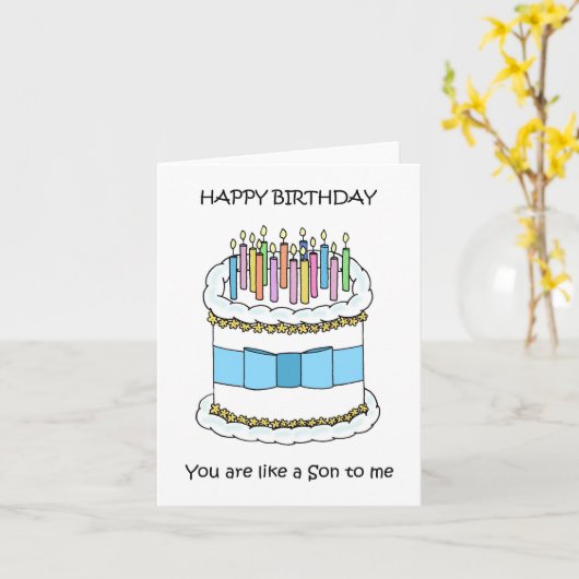 Carte Joyeux anniversaire comme un fils pour moi (Fleur jaune)