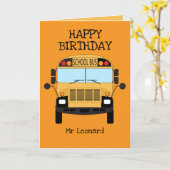 Carte Joyeux Anniversaire Conducteur de bus de l'école m (Fleur jaune)