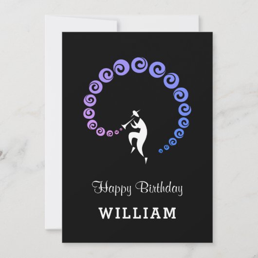 Carte Joyeux Anniversaire Cool Jazz Musicien Blue Lilac  (Devant)