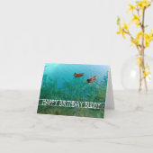 Carte joyeux anniversaire copain (deux canards) (Fleur jaune)