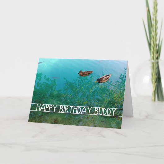 Carte joyeux anniversaire copain (deux canards) (Devant)