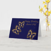 Carte Joyeux anniversaire, copain secret (Fleur jaune)