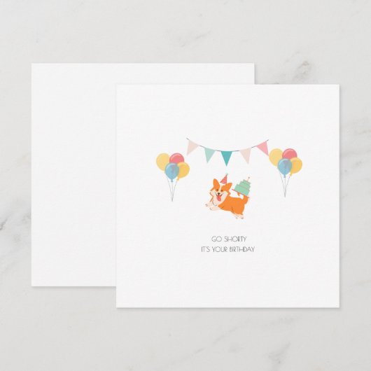 CARTE JOYEUX ANNIVERSAIRE CORGI (Devant / Derrière)