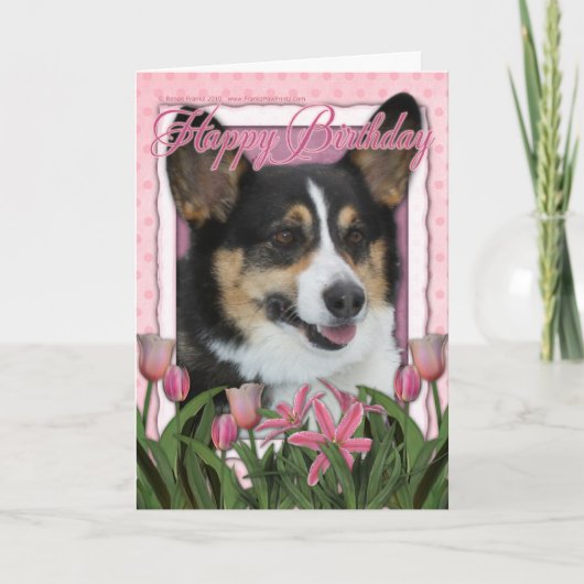 Carte Joyeux anniversaire - Corgi (Devant)