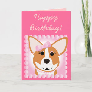 Carte Joyeux anniversaire ! Corgi Lady